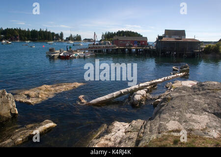 The harbor at Five Islands, Maine on an autumn afternoon. Stock Photo