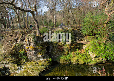 The Hermitage and Shimna river in Tollymore Forest Park in Castlewellan, Newcastle County Down Northern Ireland