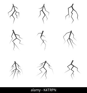 Lightning icon set Stock Vector