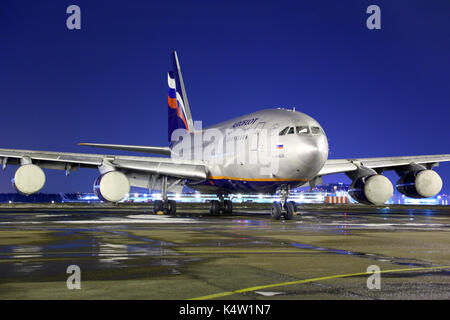 Sheremetyevo, Moscow Region, Russia - July 2, 2014: Aeroflot IL-96-300 RA-96005 at Sheremetyevo international airport. Stock Photo