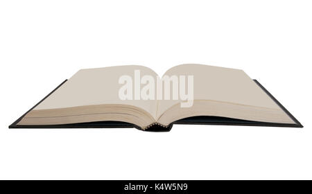 Hardback book. Open, isolated on white. Stock Photo