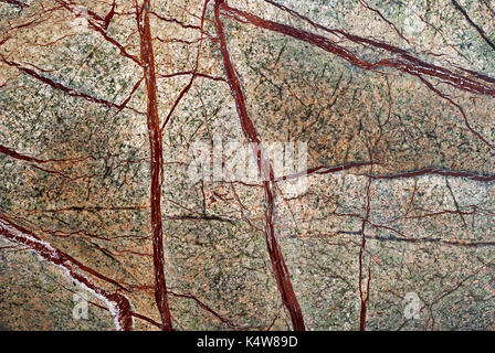 Beautiful tobacco marble tile with red veins Stock Photo
