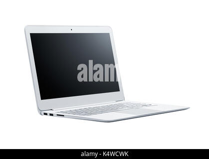 Laptop with blank screen isolated on white background - Clipping path included Stock Photo