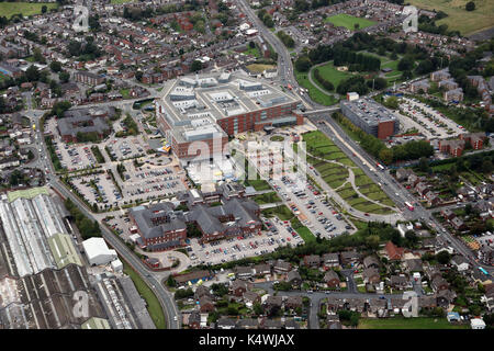 aerial view of new green belt housing development, Yorkshire, UK Stock Photo