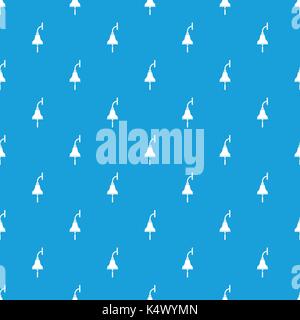 Ship bell pattern seamless blue Stock Vector