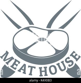 Meat house logo, simple style Stock Vector