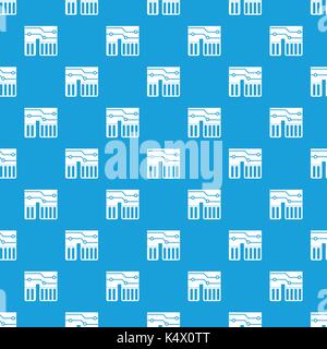 Computer chipset pattern seamless blue Stock Vector