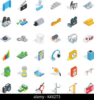 Camera icons set, isometric style Stock Vector