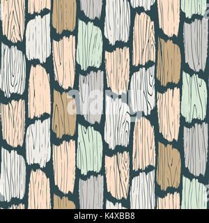 Wood planks seamless pattern. Tree bark texture vector background. Stock Vector