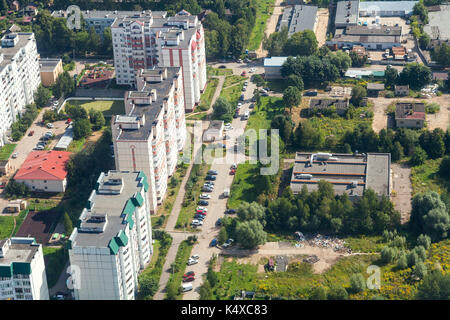 above view of residential district in Krasnogorsk town in Moscow Region in summer day Stock Photo