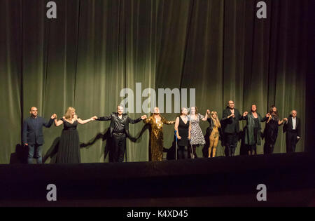 curtain call at Wagner's Gotterdammerung, Bayreuth Opera Festival 2017, Bavaria, Germany Stock Photo