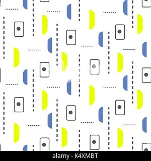 Tiny retro shapes seamless vector pattern. Stock Vector