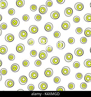 Retro abstract 50s circle dots geo seamless vector pattern. Stock Vector