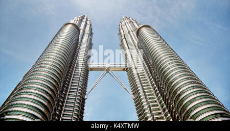 KUALA-LUMPUR, MALAYSIA - MAY 18: Twin towers Petronas and sky bridge at Mayl 18, 2013, Kuala Lumpur, Malaysia. Stock Photo