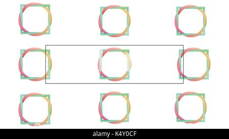 Vector icon set of circle and square element Stock Vector