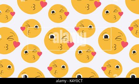 Vector image of winking and smiling emoticon Stock Vector