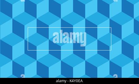 Vector image of blue seamless geometric cube Stock Vector