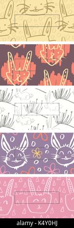 Icon set of easter bunny Stock Vector