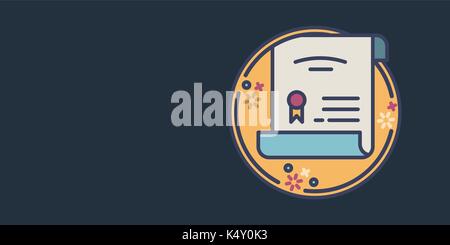 Vector icon of certificate Stock Vector