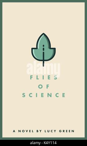 Vector of novel cover with flies of science text Stock Vector