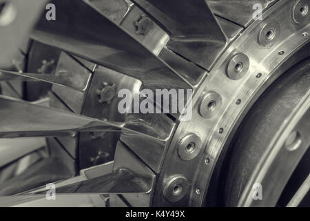 Detailed exposure of a turbo jet engine. Stock Photo