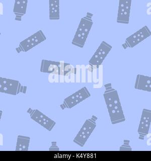 Mineral Water Bottle Seamless Pattern Stock Vector