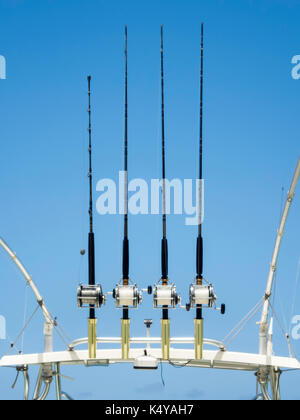 Deep Sea Fishing Equipment on Top of a Boat Stock Photo