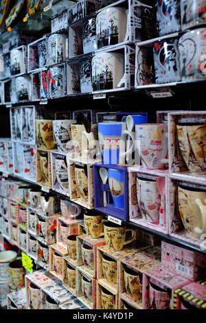 Tourist souvenirs on sale at night in Montmartre, Paris Stock Photo