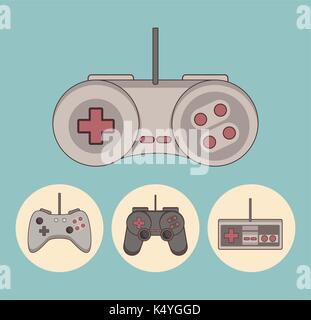 Retro videogame arcade set round frame Stock Vector Image & Art - Alamy