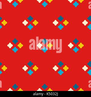 Textile print bright rhombuses repeat vector pattern. Stock Vector