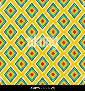 Textile print bright rhombuses repeat vector pattern. Stock Vector