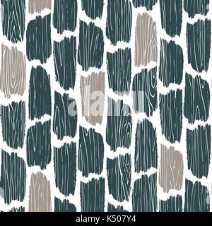 Seamless wood planks pattern. Tree bark texture vector background. Stock Vector