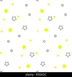 Star shape blue and green seamless kid pattern. Stock Vector