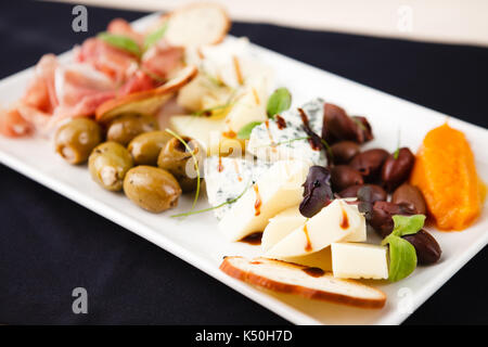 Snacks selection for wines Stock Photo