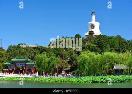 Beihai park scenery in summer in Beijing,China. Stock Photo