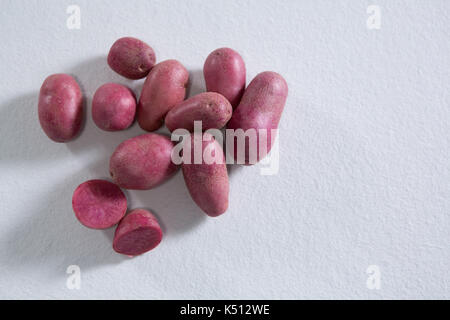 Close-up of sweet potatoes on a white background Stock Photo