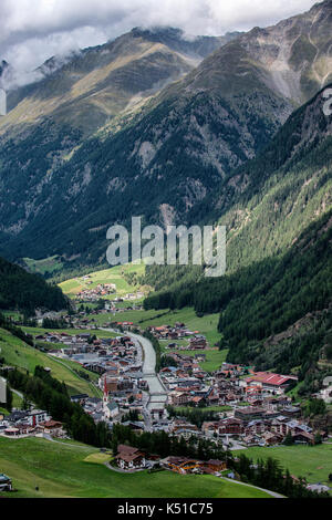 Sölden is a municipality in the Ötztal valley of Tirol, Austria. Pictured in the summer. Stock Photo