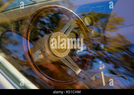 Vintage Mercedes steering wheel Stock Photo