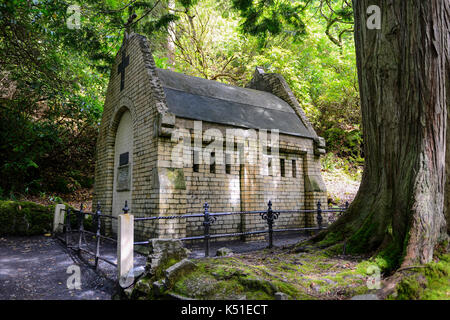 Henry family Mausoleum next to Kylemore Church at Kylemore Abbey in Connemara, County Galway, Republic of Ireland Stock Photo