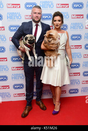 Candice Brown attending The Animal Hero Awards held at Grosvenor House Hotel, London. Stock Photo