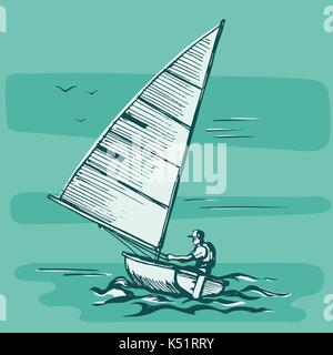 Competitions of boats on the water Stock Vector