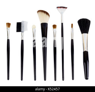 A set of different make-up brushes Stock Photo