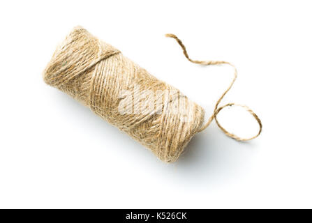 Roll of string isolated on white background. Stock Photo