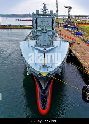 Falmouth Cornwall outer harbour dock area with RFA A136 Tidespring Stock Photo