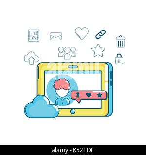 social media connection technology communication Stock Vector