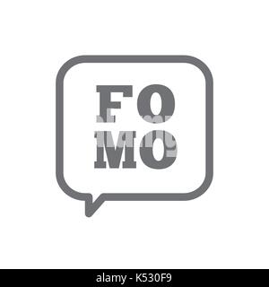 FOMO Social Icon - Fear of Missing Out Trendy Modern Acronym - Social Media Stock Vector