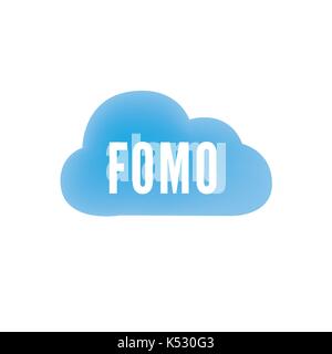 FOMO Social Icon - Fear of Missing Out Trendy Modern Acronym - Social Media Stock Vector