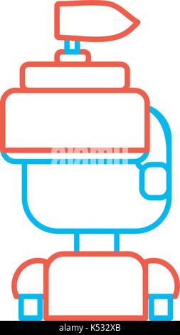 line warrior character to video game technology play Stock Vector