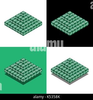 Pyramid of the cubes with dollar logo in isometric view, money pyramid Stock Vector