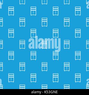 Wooden cabinet pattern seamless blue Stock Vector